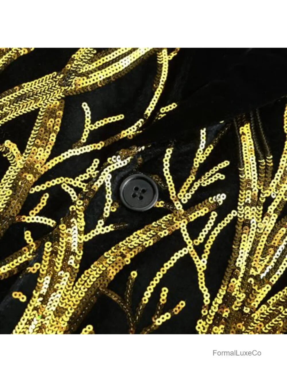 Men's Sequin Blazer Slim Fit Velvet Tuxedo Sport Coat with Peak Lapel for